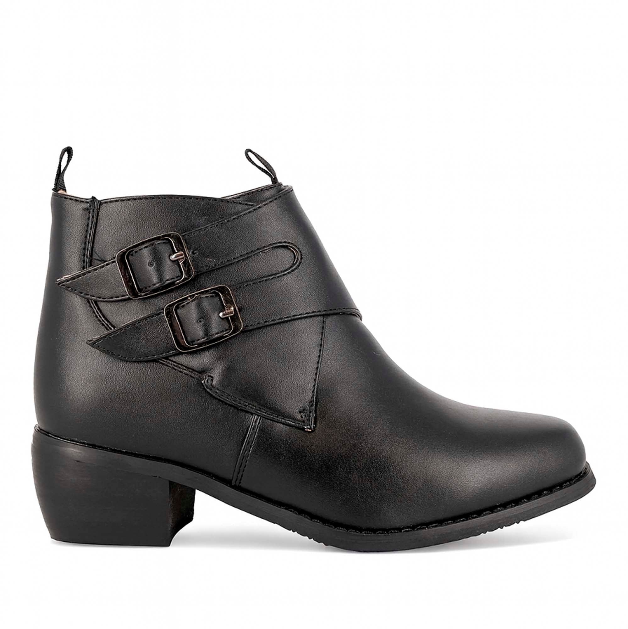 Zapatos de Huaso Niño con Hebillas Laterales Ajustables